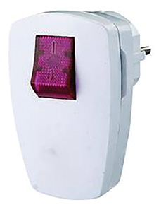 Schutzkontaktstecker Schalter/beleuchtet ws