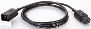 Verlängerung H05VV-F 3G1,5mm² sw 2,0m C20/C19