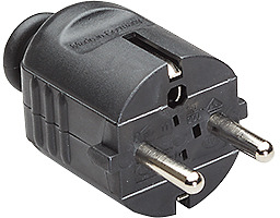 Schutzkontaktstecker zentral sw