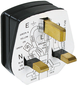 Schutzkontaktstecker England/UK sw