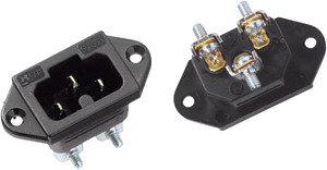 Heißgeräte-Einbaustecker 155°C sw