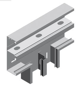 Brüstungskanal-T-Stück zweibahnig Materialstärke 1,0 mm