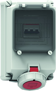 CEE Wandsteckdose 4x32A 4-polig 6h IP67 400V