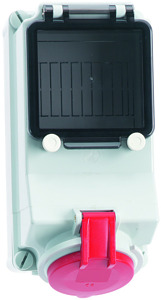 CEE Wandsteckdose 4x32A 4-polig 6h IP44 400V
