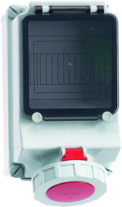 CEE Wandsteckdose 4x32A 4-polig 6h IP67 400V