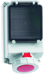 CEE Wandsteckdose 5x32A 5-polig 6h IP67 400V