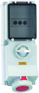 CEE Wandsteckdose 4x32A 4-polig 6h IP67 400V
