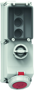 CEE Wandsteckdose 4x32A 4-polig 6h IP67 400V