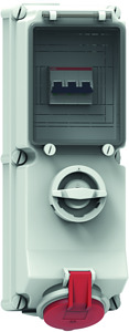 CEE Wandsteckdose 4x32A 4-polig 6h IP44 400V