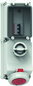 CEE Wandsteckdose 4x32A 4-polig 6h IP67 400V