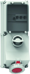 CEE Wandsteckdose 4x63A 4-polig 6h IP67 400V