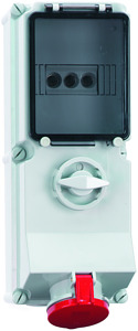 CEE Wandsteckdose 4x32A 4-polig 6h IP44 400V