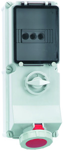 CEE Wandsteckdose 4x32A 4-polig 6h IP67 400V