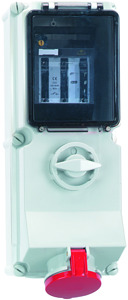 CEE Wandsteckdose 4x63A 4-polig 6h IP44 400V