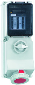 CEE Wandsteckdose 5x63A 5-polig 6h IP67 400V