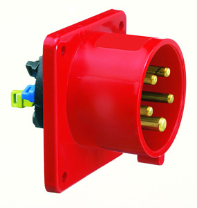 Flanschgerätestecker 32A Quick Connect 6-polig 6h 400V IP44