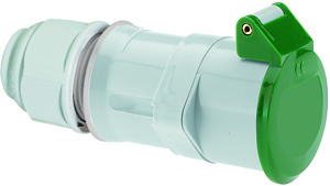 CEE-Kleinsp.-Kupplung 32A 2-polig 32A 3h IP44 bis 50V 400Hz