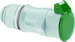 CEE-Kleinsp.-Kupplung 32A 3-polig 32A 4h IP44 b.50V 100-200Hz