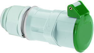 CEE-Kleinsp.-Kupplung 32A 3-polig 32A 2h IP44 bis 50V 300Hz