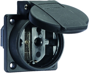 Schuko-Anbausteckdose GR 16A 230V 3polig IP54 Flansch-Befestig.