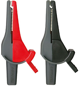 Sicherheitskrokodilklemmen-Set KS 4L 1xrot 1xschwarz