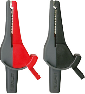Sicherheitskrokodilklemmen-Set KS 4L 1xrot 1xschwarz