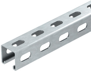 Profilschiene 1000mm 3-seitig gelocht 41x41 tauchfeuerv.