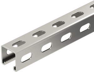 Profilschiene 6000mm 3-seitig gelocht 41x41 V4A