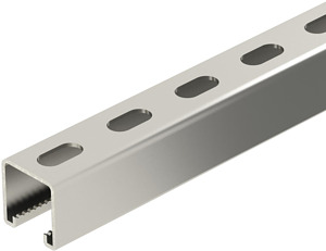 Profilschiene 300mm gelocht 41x41 V4A Schlitz 22mm