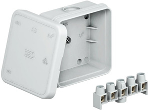 Feuchtraum-Abzweigkasten leer 5pol. Klemmstein max.4x2,5qmm