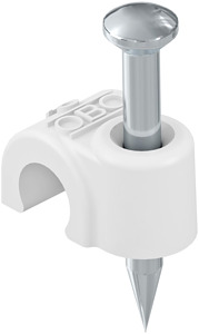 Iso-Nagel-Clips 8mm mit Nagel 2,0x25mm reinweiß
