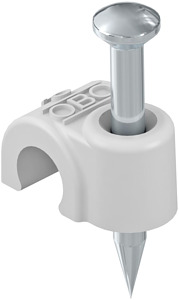 Iso-Nagel-Clips 18mm mit Nagel 2,5x50mm lichtgrau