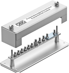 Potentialausgleichsschiene St/St 9 Anschlüsse 348x120x83mm