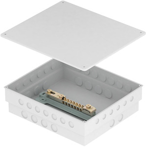 Potentialausgleichsschiene Ms/St 9 Anschüsse in UP-Kasten 250x220x67mm