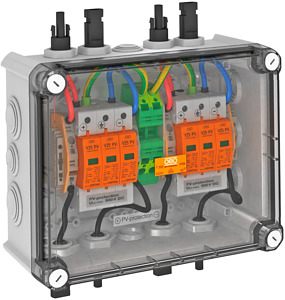 PV-Systemlösung im Gehäuse 2x1 PV-S tring auf 2 WR-MPP+MC4 900V DC, lichtgra