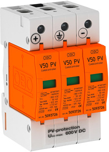 Komplettblock 3pol. Typ1+2 für Photovoltaik Anlagen