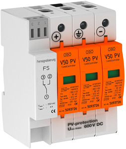 Komplettblock 3pol. Typ1+2 f. Photovoltaik mit FM-Kont.
