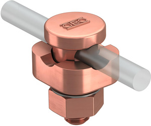 Verbinder Rd 8-10 1-fach Messing verkupfert