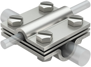 Kreuz-Verbinder Rd8-10 x Rd16 / FL30, V4A