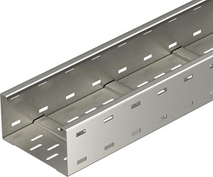 Weitspannkabelrinne gelocht, Boden gesickt 110x200x6000, A2, 1.4301, 2B