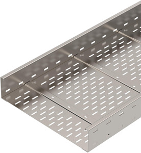 Weitspannkabelrinne gelocht, Boden gesickt 110x500x6000, A2, 1.4301, 2B