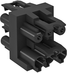 Verteilerblock 3-polig 1x Eingang/3x Ausgänge schwarz
