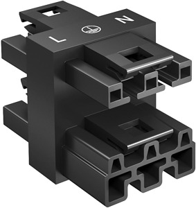 Verteilerblock 3-polig, 1E-3A, WINS TA 46x30x33, PA, schwarz