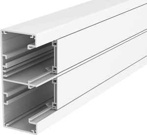 Geräteeinbaukanal Rapid 45-2 2-zügi g Alu 53x130x2000, Alu, reinweiß, RAL 90