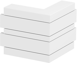Außeneck Alu starre Form 190x190x165, Alu, reinweiß, RAL 9010