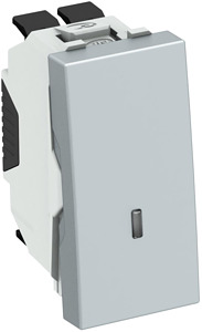 Aus-/Wechselschalter m. Kontrolllicht 10A 250V PC alulackiert