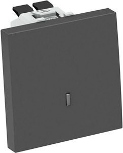 Aus-/Wechselschalter m. Kontrolllicht 10A 250V PC schwarzgrau