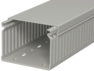 Verdrahtungskanal 60x80mm steingrau 2000mm mit Bodenlochung