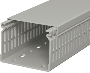 Verdrahtungskanal 60x80mm steingrau 2000mm mit Bodenlochung