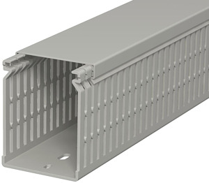 Verdrahtungskanal 80x60mm steingrau 2000mm mit Bodenlochung